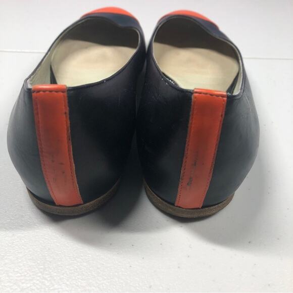 Jill Sander black / orange cap patent leather flats 36.5 (5.5) - Picture 9 of 10